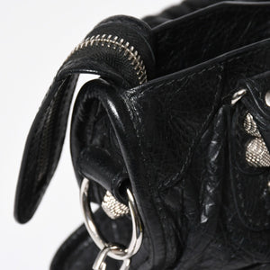 極美品 BALENCIAGA バレンシアガ CLASSIC MINI CITY 519938 ミニシティ 2WAY ハンドバッグ ブラック 中古 4a009345