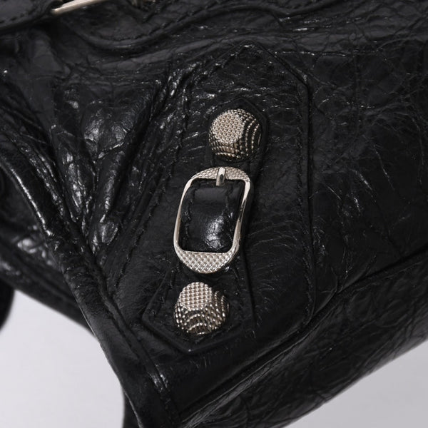 極美品 BALENCIAGA バレンシアガ CLASSIC MINI CITY 519938 ミニシティ 2WAY ハンドバッグ ブラック 中古 4a009345