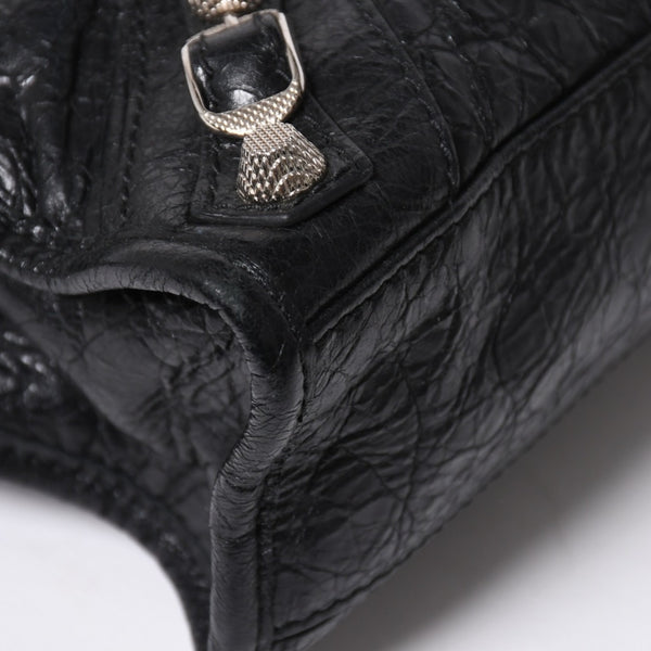 極美品 BALENCIAGA バレンシアガ CLASSIC MINI CITY 519938 ミニシティ 2WAY ハンドバッグ ブラック 中古 4a009345