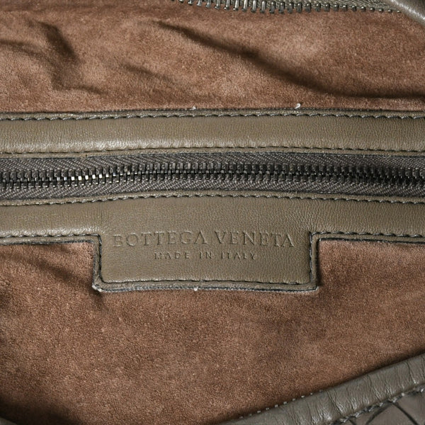 極美品 BOTTEGA VENETA ボッテガヴェネタ ホーボーワンショルダーバッグ イントレチャート レザー グレー B01259445Y 中古 4a009350
