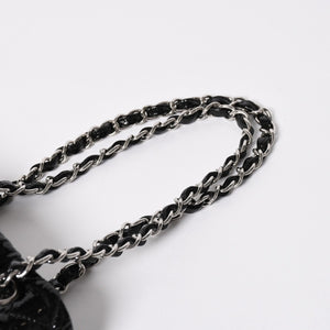 Very Good Condition CHANEL Chanel Matelasse Upside Down Chain Shoulder Bag No. 12 Coco Mark Patent Leather Black Used 4a009343