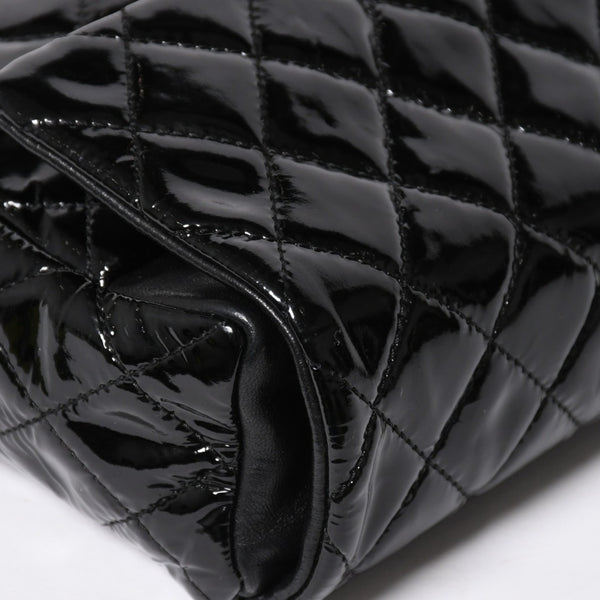Very Good Condition CHANEL Chanel Matelasse Upside Down Chain Shoulder Bag No. 12 Coco Mark Patent Leather Black Used 4a009343