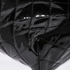 Very Good Condition CHANEL Chanel Matelasse Upside Down Chain Shoulder Bag No. 12 Coco Mark Patent Leather Black Used 4a009343