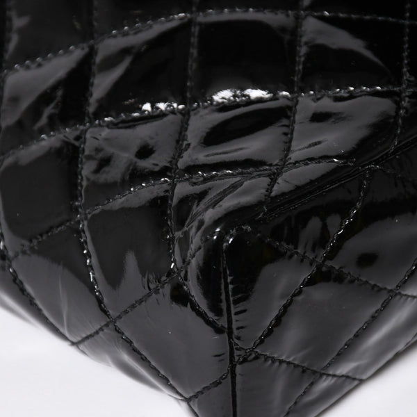 Very Good Condition CHANEL Chanel Matelasse Upside Down Chain Shoulder Bag No. 12 Coco Mark Patent Leather Black Used 4a009343
