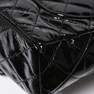 Very Good Condition CHANEL Chanel Matelasse Upside Down Chain Shoulder Bag No. 12 Coco Mark Patent Leather Black Used 4a009343