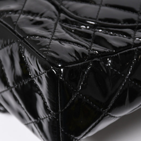 Very Good Condition CHANEL Chanel Matelasse Upside Down Chain Shoulder Bag No. 12 Coco Mark Patent Leather Black Used 4a009343