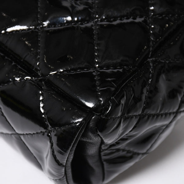 Very Good Condition CHANEL Chanel Matelasse Upside Down Chain Shoulder Bag No. 12 Coco Mark Patent Leather Black Used 4a009343