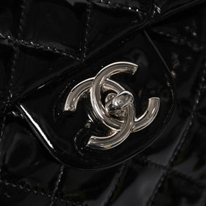 Very Good Condition CHANEL Chanel Matelasse Upside Down Chain Shoulder Bag No. 12 Coco Mark Patent Leather Black Used 4a009343