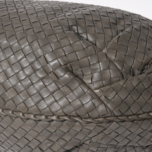 極美品 BOTTEGA VENETA ボッテガヴェネタ ホーボーワンショルダーバッグ イントレチャート レザー グレー B01259445Y 中古 4a009350