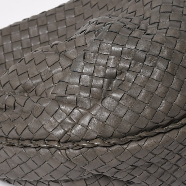 極美品 BOTTEGA VENETA ボッテガヴェネタ ホーボーワンショルダーバッグ イントレチャート レザー グレー B01259445Y 中古 4a009350
