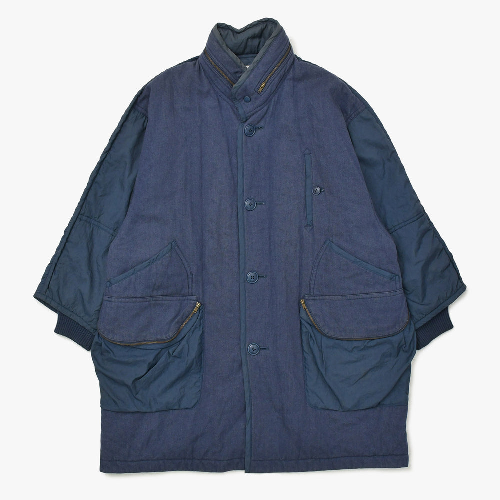ISSEY MIYAKE イッセイミヤケ ジャケット アウター RF64185 日本製 ウール コットン ナイロン ネイビー サイズ9 美品 中古 4a009366