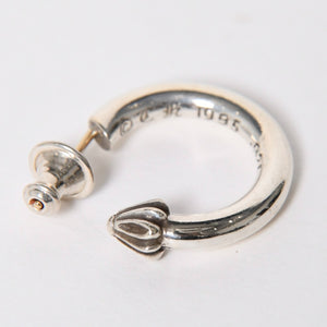 Very Good Condition CHROME HEARTS HOOP PLAIN Plain Hoop Earrings Weight Approximately 3.40g 1995/.925 Engraved Silver 925 Single Ear Used 4a009374
