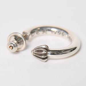 Very Good Condition CHROME HEARTS HOOP PLAIN Plain Hoop Earrings Weight Approximately 3.40g 1995/.925 Engraved Silver 925 Single Ear Used 4a009374