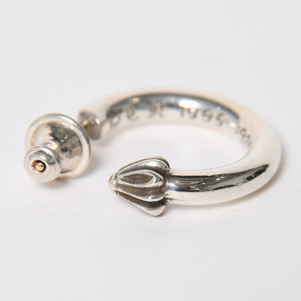 Very Good Condition CHROME HEARTS HOOP PLAIN Plain Hoop Earrings Weight Approximately 3.40g 1995/.925 Engraved Silver 925 Single Ear Used 4a009374