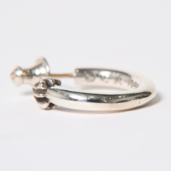Very Good Condition CHROME HEARTS HOOP PLAIN Plain Hoop Earrings Weight Approximately 3.40g 1995/.925 Engraved Silver 925 Single Ear Used 4a009374