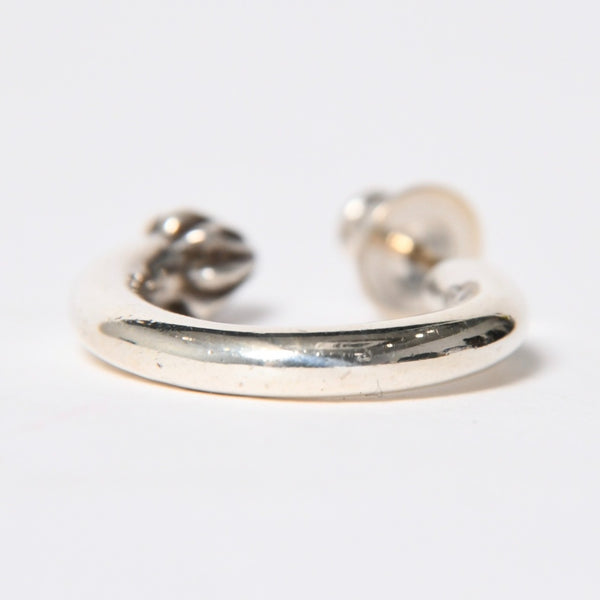 Very Good Condition CHROME HEARTS HOOP PLAIN Plain Hoop Earrings Weight Approximately 3.40g 1995/.925 Engraved Silver 925 Single Ear Used 4a009374