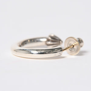 Very Good Condition CHROME HEARTS HOOP PLAIN Plain Hoop Earrings Weight Approximately 3.40g 1995/.925 Engraved Silver 925 Single Ear Used 4a009374