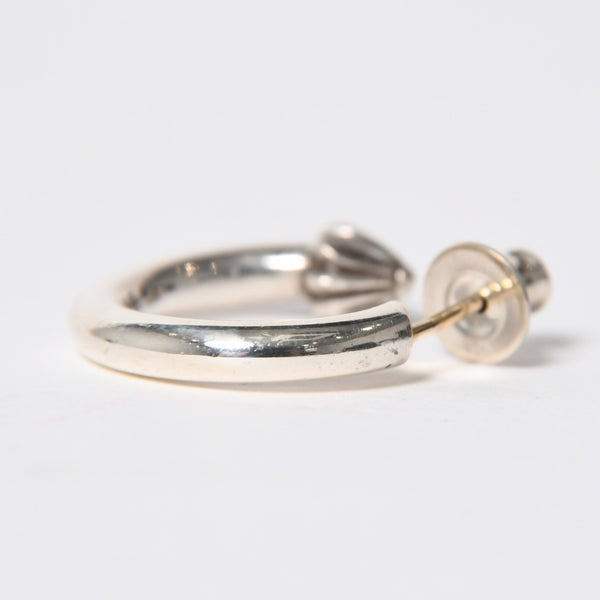 Very Good Condition CHROME HEARTS HOOP PLAIN Plain Hoop Earrings Weight Approximately 3.40g 1995/.925 Engraved Silver 925 Single Ear Used 4a009374
