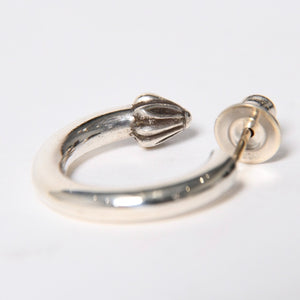Very Good Condition CHROME HEARTS HOOP PLAIN Plain Hoop Earrings Weight Approximately 3.40g 1995/.925 Engraved Silver 925 Single Ear Used 4a009374