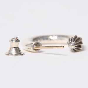Very Good Condition CHROME HEARTS HOOP PLAIN Plain Hoop Earrings Weight Approximately 3.40g 1995/.925 Engraved Silver 925 Single Ear Used 4a009374