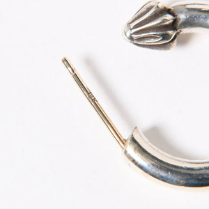 Very Good Condition CHROME HEARTS HOOP PLAIN Plain Hoop Earrings Weight Approximately 3.40g 1995/.925 Engraved Silver 925 Single Ear Used 4a009374