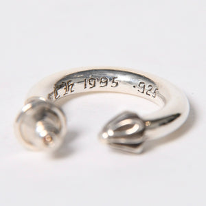 Very Good Condition CHROME HEARTS HOOP PLAIN Plain Hoop Earrings Weight Approximately 3.40g 1995/.925 Engraved Silver 925 Single Ear Used 4a009374
