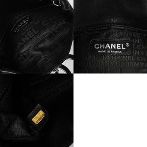 極美品 CHANEL シャネル ワイルドステッチ ミニチェーンショルダーバッグ 9番台 ココマーク ラムスキン ブラック シルバー金具 中古 4a009388