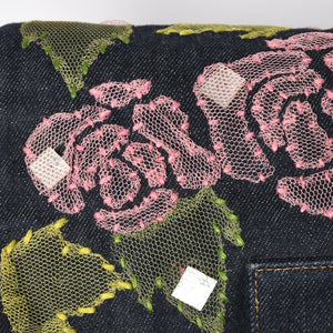 FENDI Mamma Bucket One Shoulder Bag 26325 Denim Floral Vintage Silver Hardware Good Condition Used 4a009731