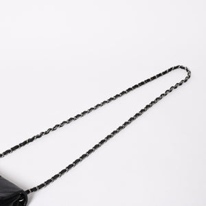 極美品 CHANEL シャネル ワイルドステッチ ミニチェーンショルダーバッグ 9番台 ココマーク ラムスキン ブラック シルバー金具 中古 4a009388