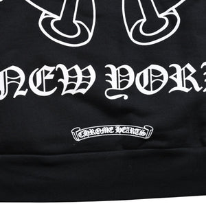 新品未使用 CHROME HEARTS クロムハーツ プルオーバー フーディー サイズXS ニューヨーク限定 ホースシュー ブラック 中古 4a009389