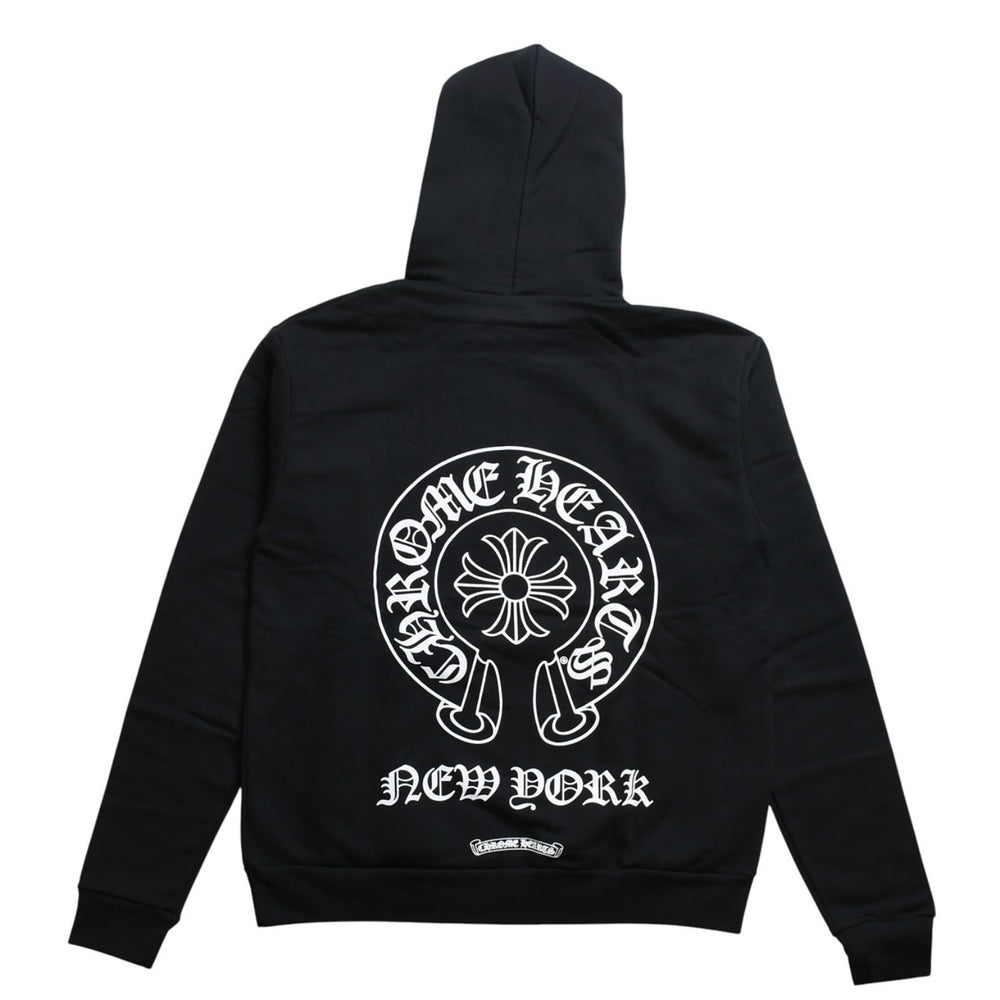 新品未使用 CHROME HEARTS クロムハーツ プルオーバー フーディー サイズXS ニューヨーク限定 ホースシュー ブラック 中古 4a009389