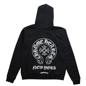 新品未使用 CHROME HEARTS クロムハーツ プルオーバー フーディー サイズXS ニューヨーク限定 ホースシュー ブラック 中古 4a009389