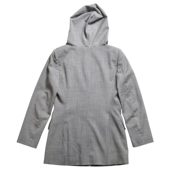 DIRK BIKKEMBERGS Dark Bikkenberg Wool Tailored Jacket Size 42 Gray Archive Hooded Good Condition Used 4a009317