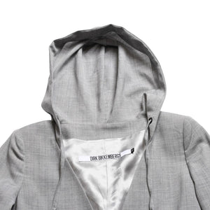 DIRK BIKKEMBERGS Dark Bikkenberg Wool Tailored Jacket Size 42 Gray Archive Hooded Good Condition Used 4a009317