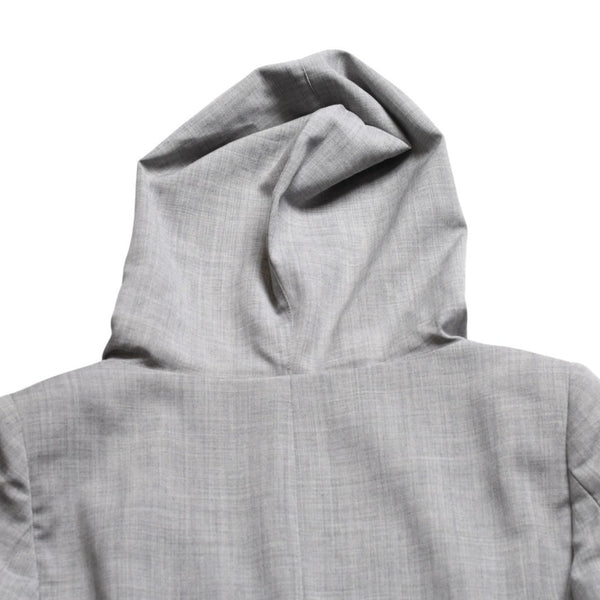 DIRK BIKKEMBERGS Dark Bikkenberg Wool Tailored Jacket Size 42 Gray Archive Hooded Good Condition Used 4a009317