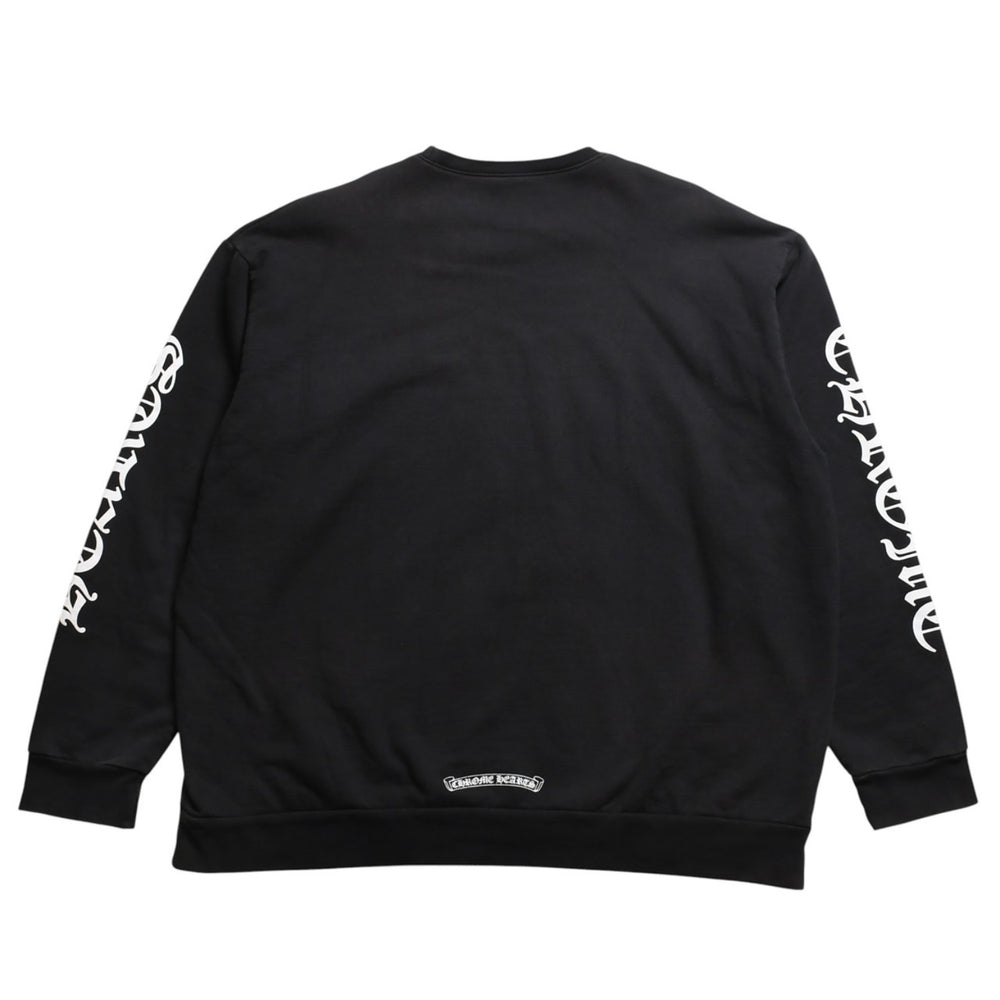 CHROME HEARTS クロムハーツ ネックロゴ クルーネック スウェット トレーナー サイズXL オールドイングリッシュ ブラック 美品 中古 4a009977
