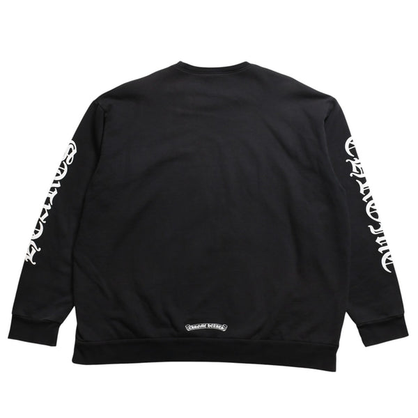 CHROME HEARTS クロムハーツ ネックロゴ クルーネック スウェット トレーナー サイズXL オールドイングリッシュ ブラック 美品 中古 4a009977
