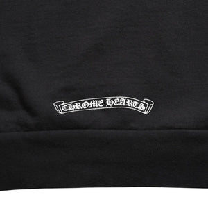 CHROME HEARTS クロムハーツ ネックロゴ クルーネック スウェット トレーナー サイズXL オールドイングリッシュ ブラック 美品 中古 4a009977