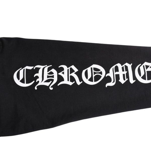 CHROME HEARTS クロムハーツ ネックロゴ クルーネック スウェット トレーナー サイズXL オールドイングリッシュ ブラック 美品 中古 4a009977