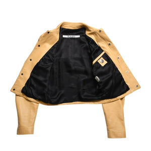 極美品 DIRK BIKKEMBERGS ダーク ビッケンバーグ レザージャケット ライダースジャケット サイズ44 イエロー アーカイブ 中古 4a009399