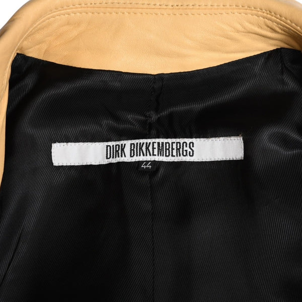 極美品 DIRK BIKKEMBERGS ダーク ビッケンバーグ レザージャケット ライダースジャケット サイズ44 イエロー アーカイブ 中古 4a009399