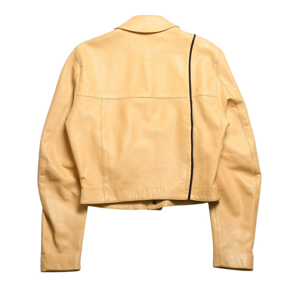 極美品 DIRK BIKKEMBERGS ダーク ビッケンバーグ レザージャケット ライダースジャケット サイズ44 イエロー アーカイブ 中古 4a009399