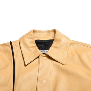 極美品 DIRK BIKKEMBERGS ダーク ビッケンバーグ レザージャケット ライダースジャケット サイズ44 イエロー アーカイブ 中古 4a009399