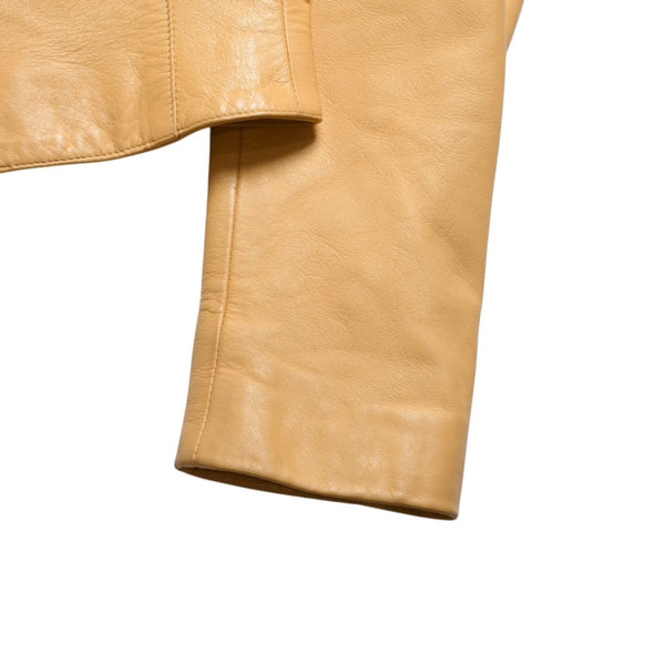 極美品 DIRK BIKKEMBERGS ダーク ビッケンバーグ レザージャケット ライダースジャケット サイズ44 イエロー アーカイブ 中古 4a009399