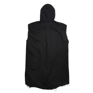 極美品 RAF SIMONS ラフシモンズ 03SS ノースリーブ シャツフーディ サイズ46 消費者期 ブラック アーカイブ 中古 4a009431