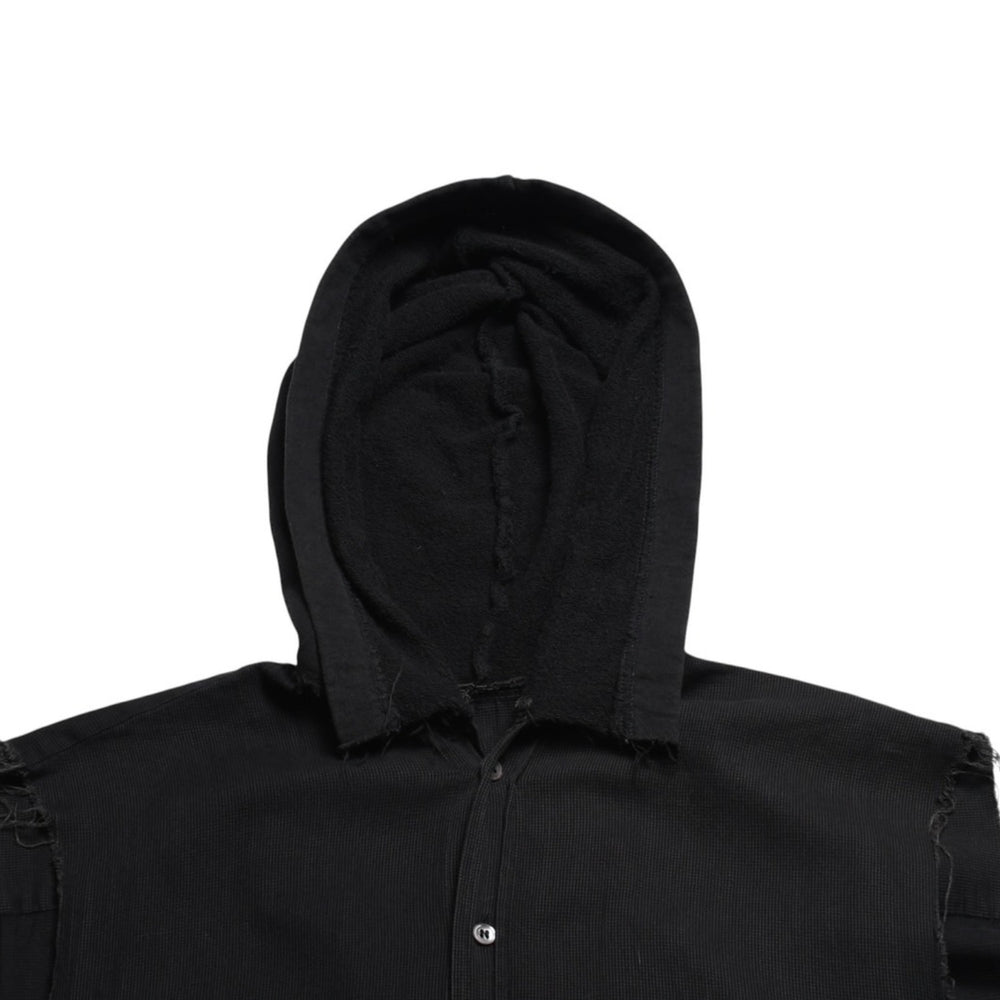 Very Good Condition RAF SIMONS 03SS Sleeveless Shirt Hoodie Size 46 Consumer Period Black Archive Used 4a009431