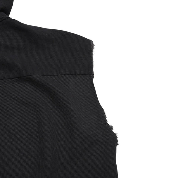 極美品 RAF SIMONS ラフシモンズ 03SS ノースリーブ シャツフーディ サイズ46 消費者期 ブラック アーカイブ 中古 4a009431