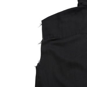 極美品 RAF SIMONS ラフシモンズ 03SS ノースリーブ シャツフーディ サイズ46 消費者期 ブラック アーカイブ 中古 4a009431