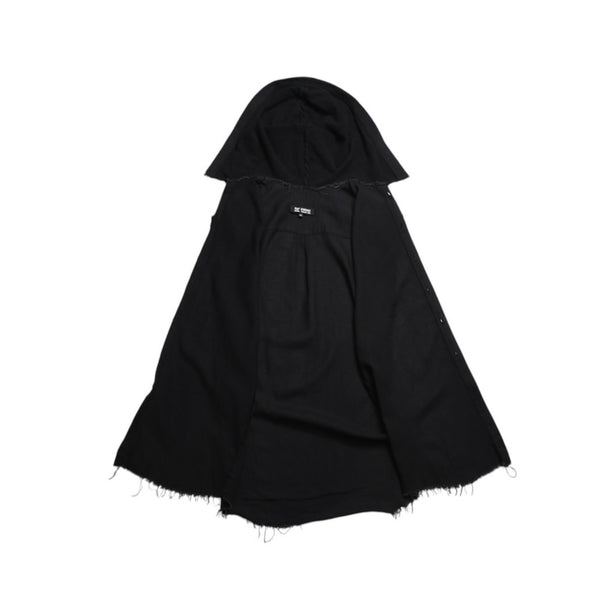 極美品 RAF SIMONS ラフシモンズ 03SS ノースリーブ シャツフーディ サイズ46 消費者期 ブラック アーカイブ 中古 4a009431