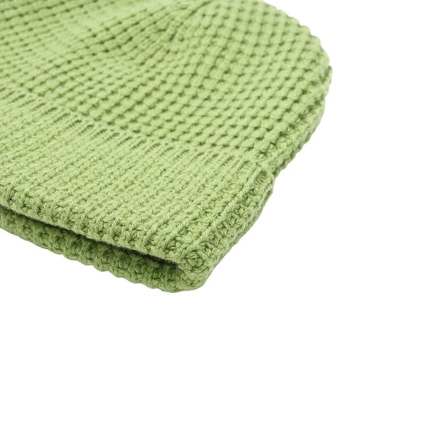 新品未使用 CHROME HEARTS クロムハーツ Hit＆Run Beanie ワッフルニット クロスボールボタン付き カシミヤ グリーン シルバー金具 中古 4a009362